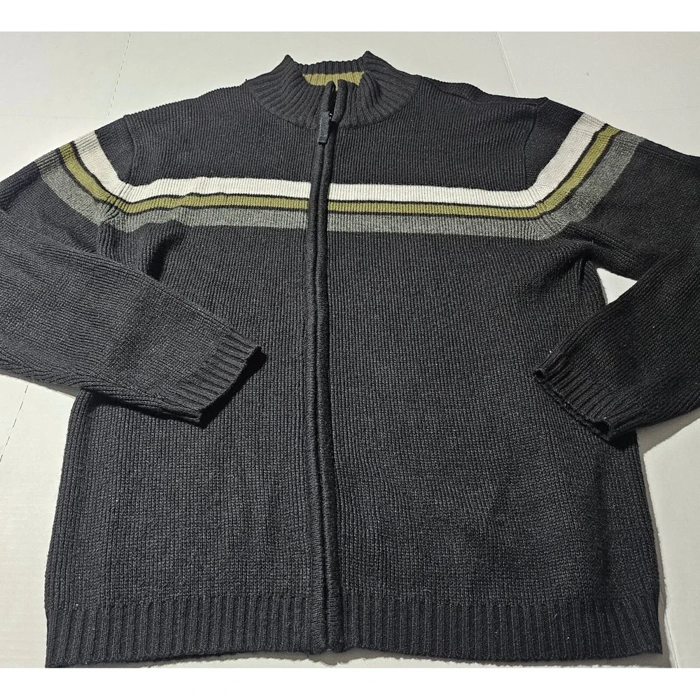 Modern Culture‎ Full Zip Cardigan Sweater Long Sleeve Mock Neck Mens Size XL